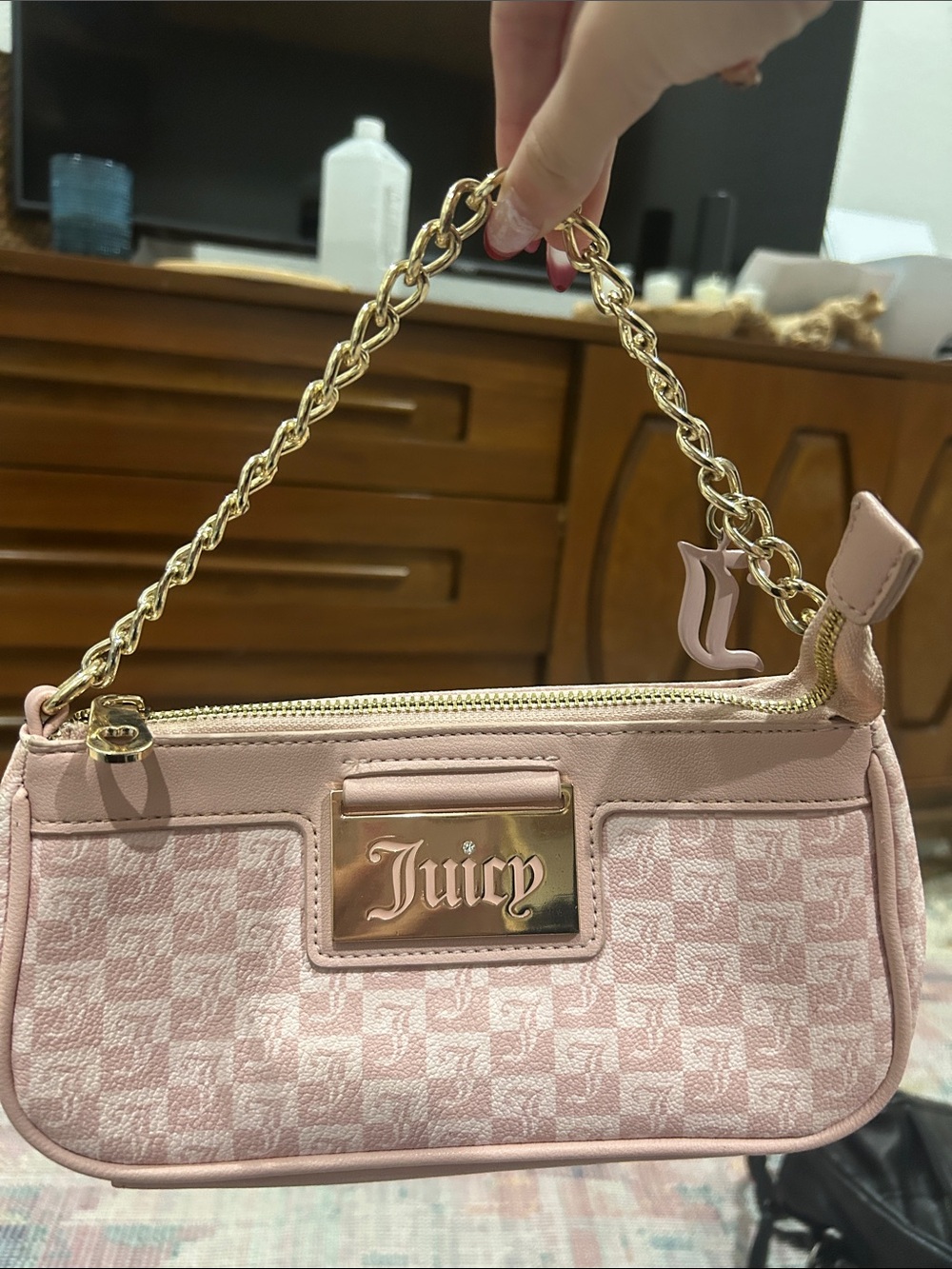 Juicy Couture Blush Pink Mini Chain-Handle Shoulder Bag